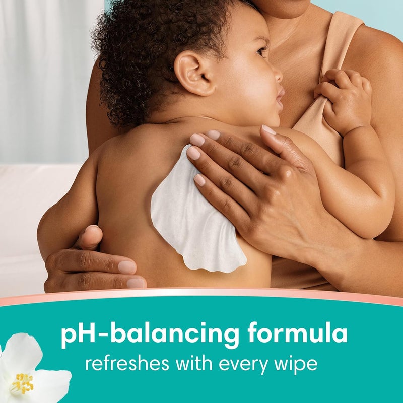 Pampers Wipes, Clean & Calm, Cotton Blossom Scent, 336 Wipes Total (6X Pop-Top Packs) - Image 4